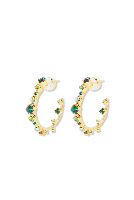 Mini Antonia Loop Earrings, 18k Gold-Plated Brass